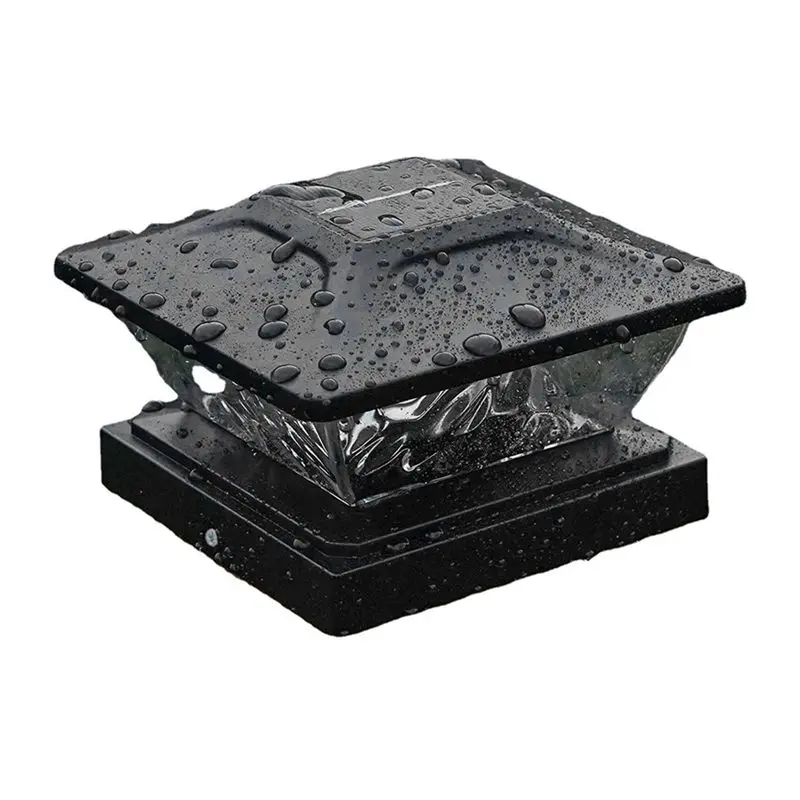 ABKS-Outdoor Fence Post Cap Light Warm White And Cool White Lighting Wateproof Villa Column Lamp Solar LED Pillar Light