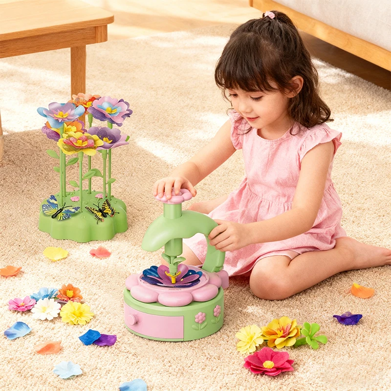 Fabric Flower Bouquets Toys DIY Craft Kits Toys for Kids Handmade Flowers Market Toy Girls Christmas Birthday Gift