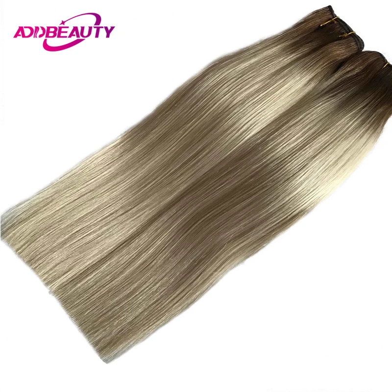 Addbeauty Menselijk Haar Bundel Straight Braziliaanse Ruwe Virgin Human Hair Extension Gebleekte Machine Gemaakt Een Donor Menselijk Haar Blonde