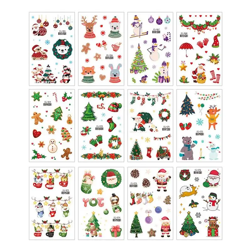 Rub On Transfer Stickers Cute Cartoon Water Stickers Transfer Decal 12 Sheets Elegant Funny Christmas Decor Water Decals For