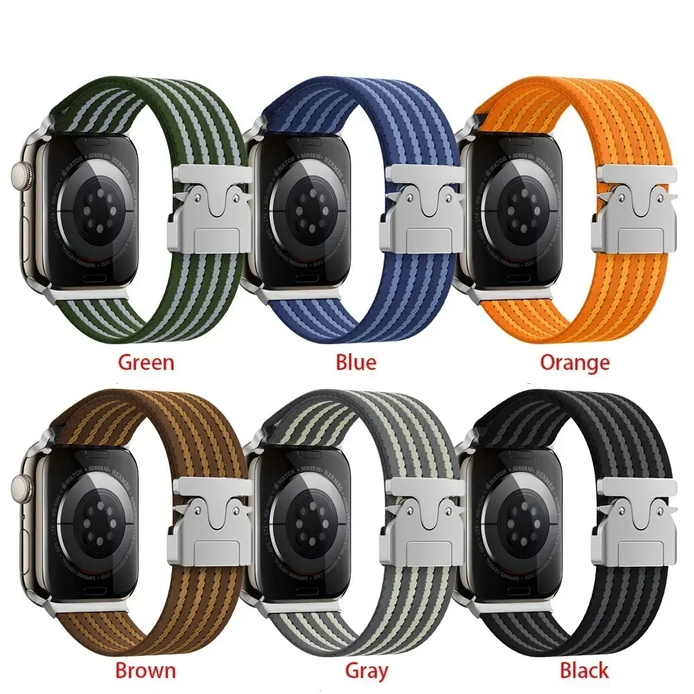 Nylon Braided Strap for Apple Watch Ultra 3/2/1 Band 49mm S11/10 46mm 42mm Elastic Bracelet for iWatch 9 8 7 45mm 6 5 4 SE 44mm