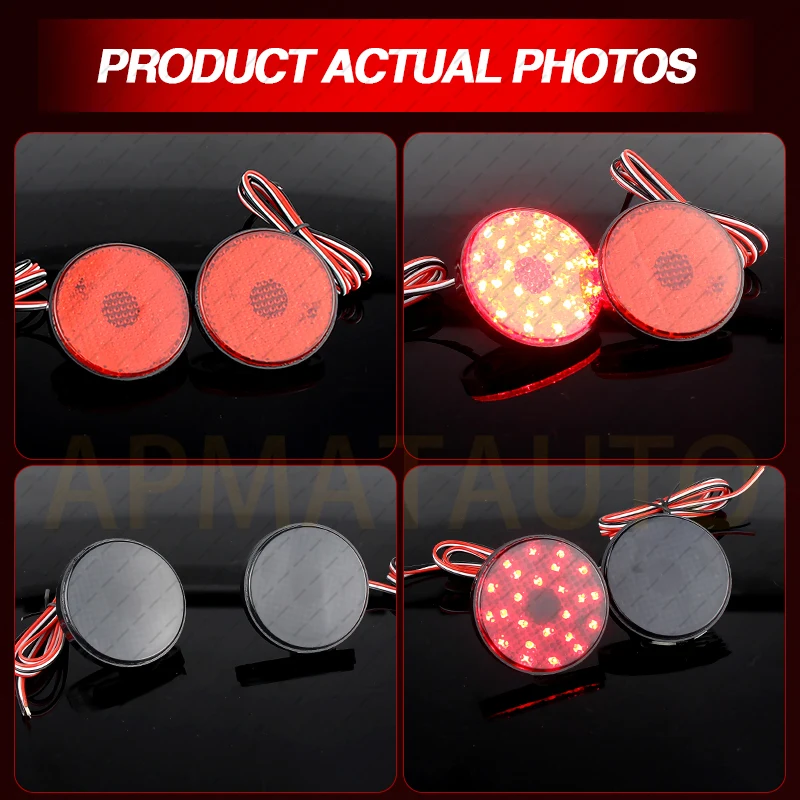 2PCS Led Rear Bumper Reflector Light Red Lens Tail Light for Toyota Sequoia 2008-2014 Highlander 2008-2010 ZRR70 Voxy/Noah