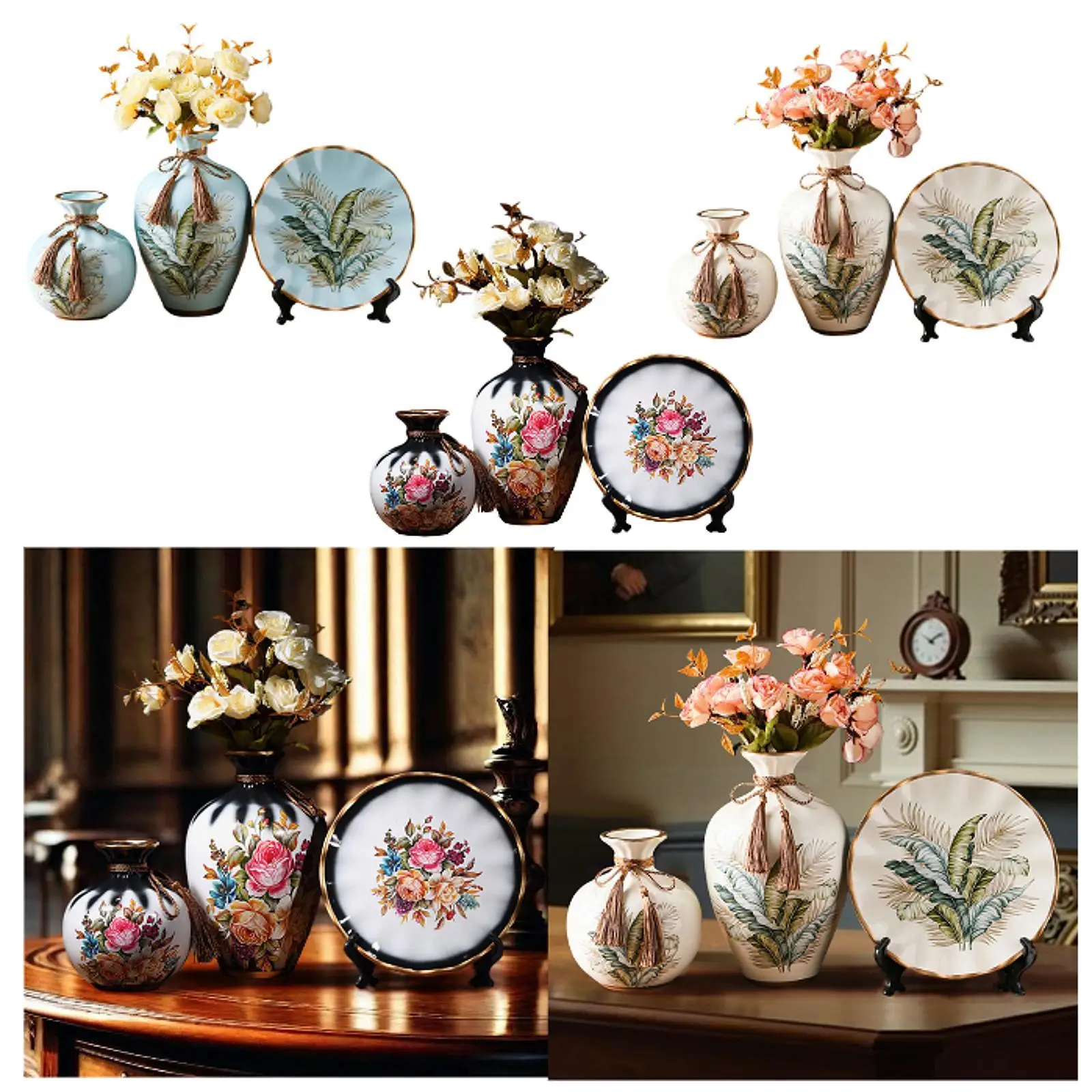 

Ceramic Flower Holder Set for Indoor Decoration And Floral Arrangement