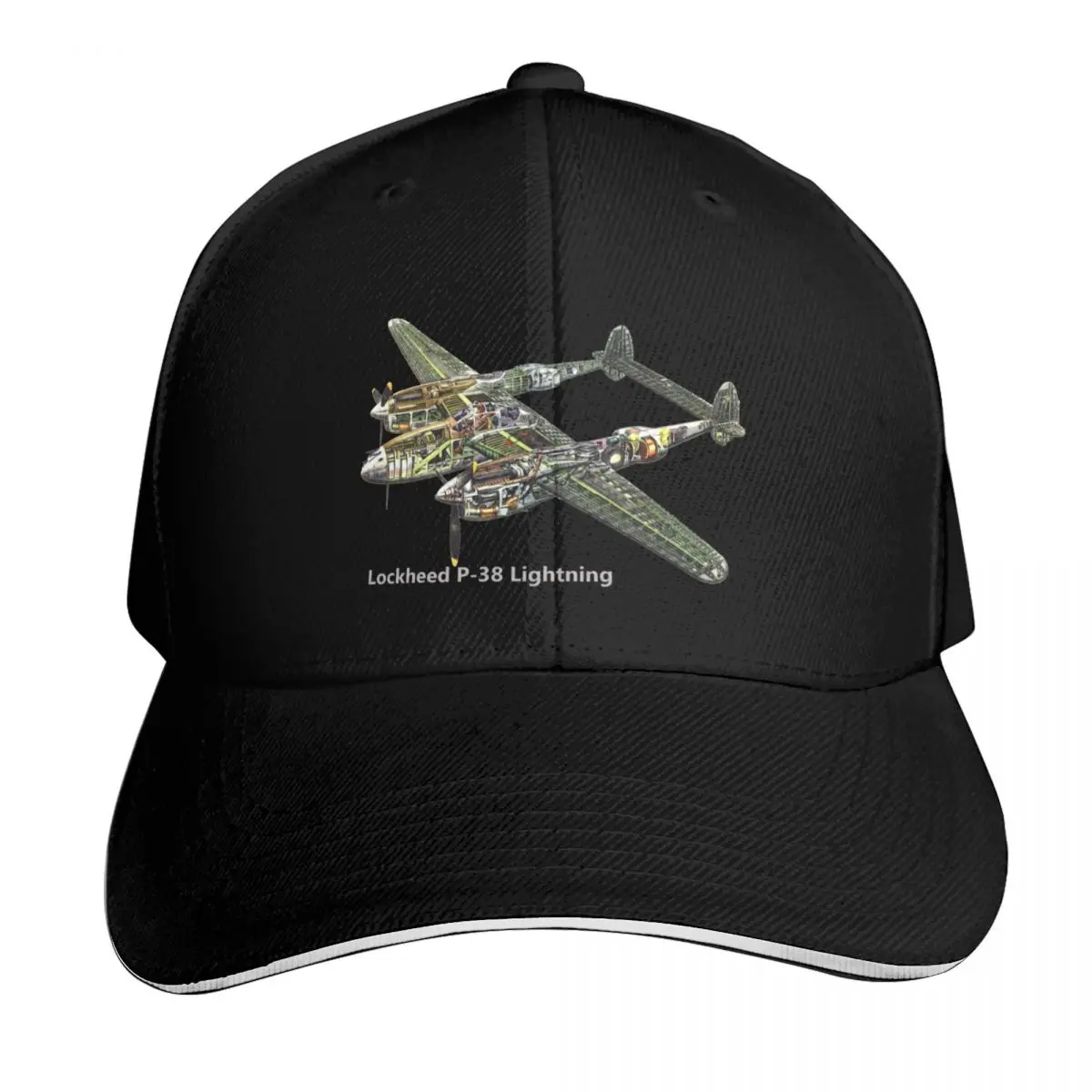 

P-38 Lightning cutaway Baseball Cap Sun Hat For Children Rugby derby hat Men Caps Women's