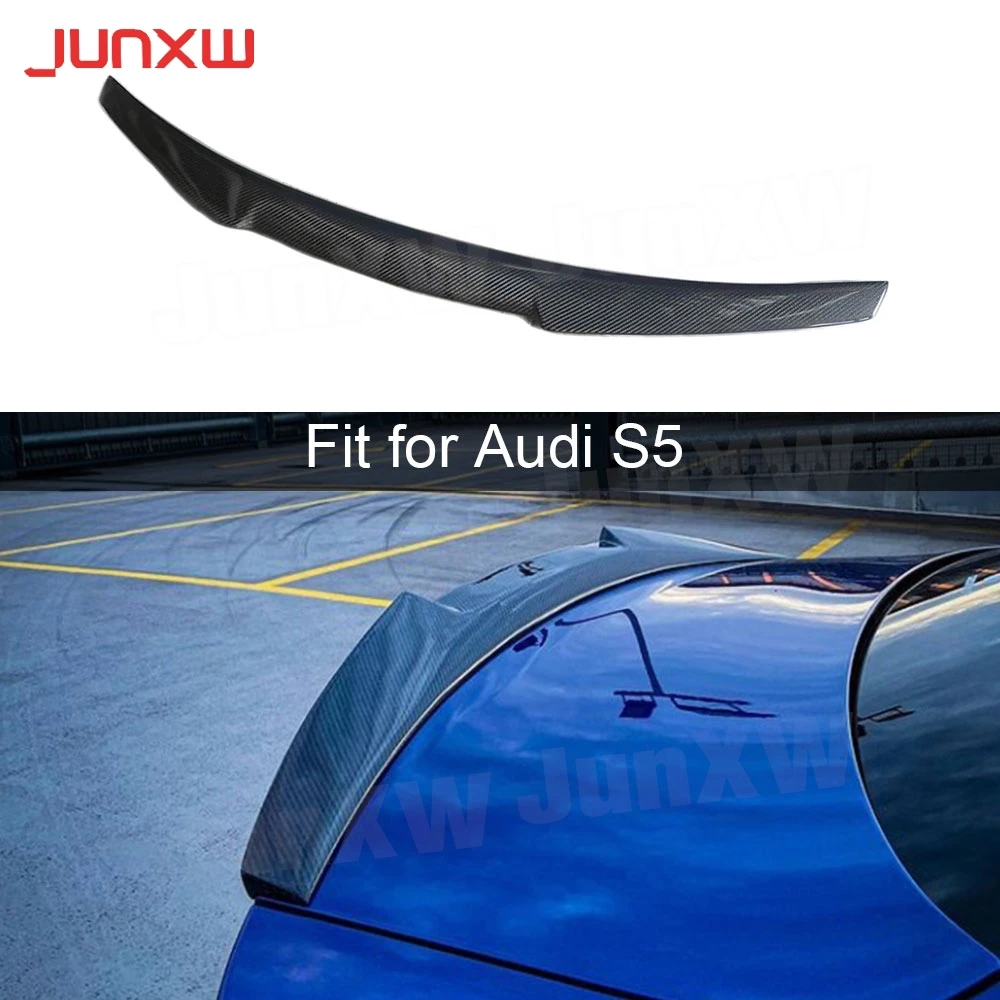 

Carbon Fiber Rear Trunk Lip Spoiler Body Kits for Audi S5 B8 B8.5 Coupe 2011+ Car Accessories Rear Boot Wing FRP Decorative