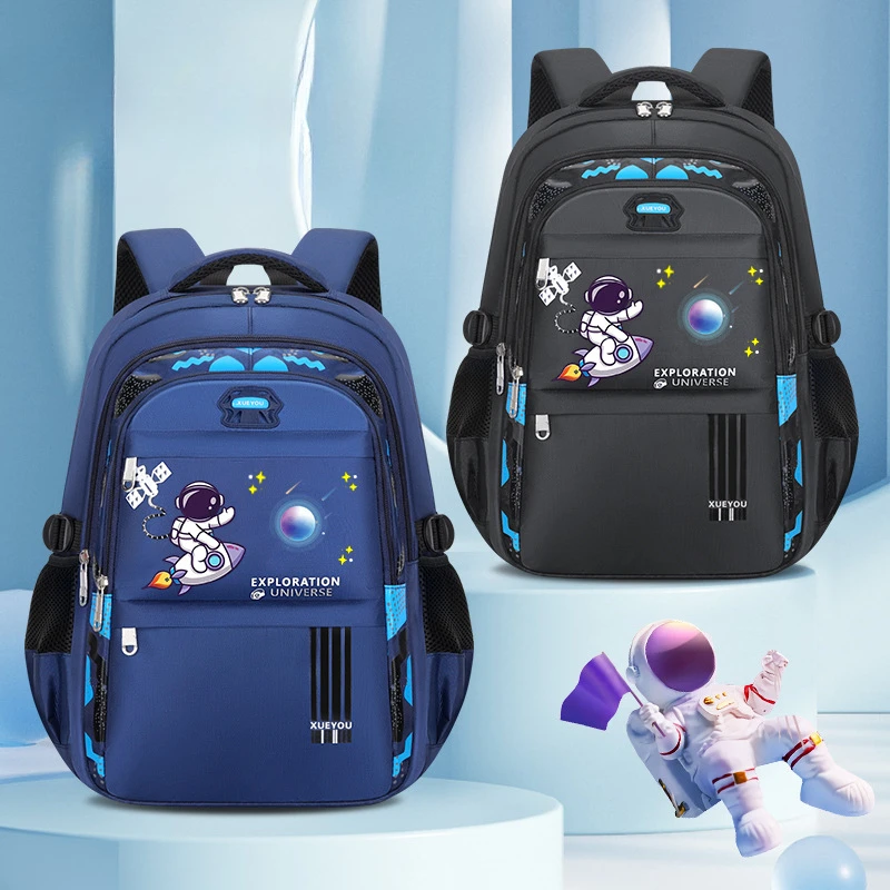 Elementary Students Schoolbag Astronaut Cartoon Boys School Backpack Large Capacity Lightweight Waterproof School Bags Back Pack