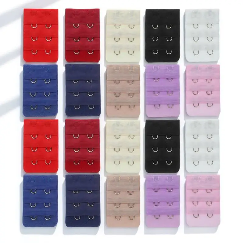 20Pcs Women Bra Extenders Narrow 2 Hook 3 Row Comfortable Brassiere Extension Buckles Pregnancy Weight Gain Elastic Underwear