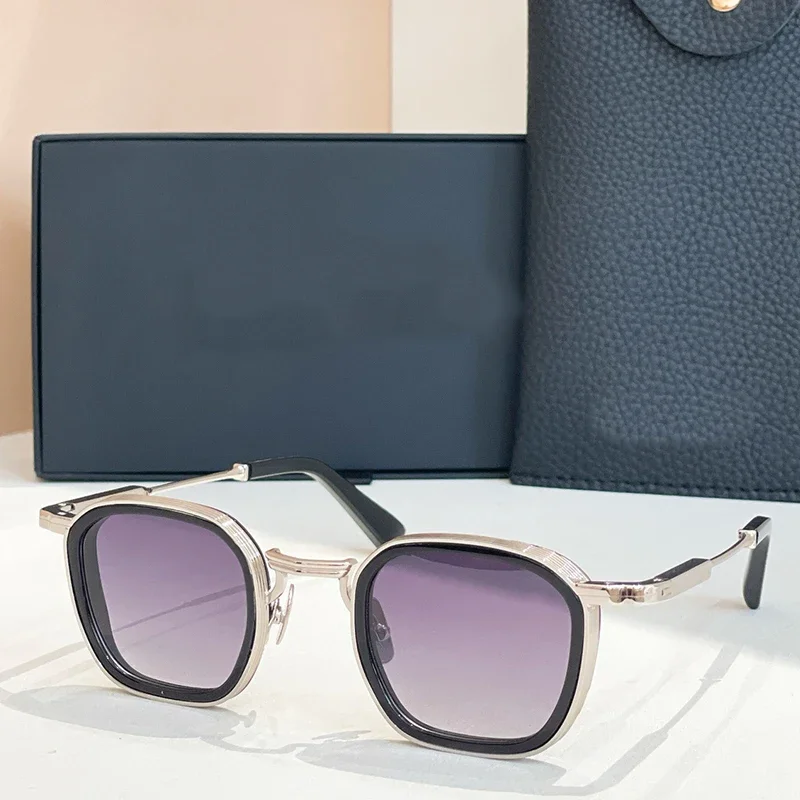 

John Leo2 Square and Round Alloy Blue for Men and Women High Quality Brand Designer UV400 Outdoor Eyeglasses with Case