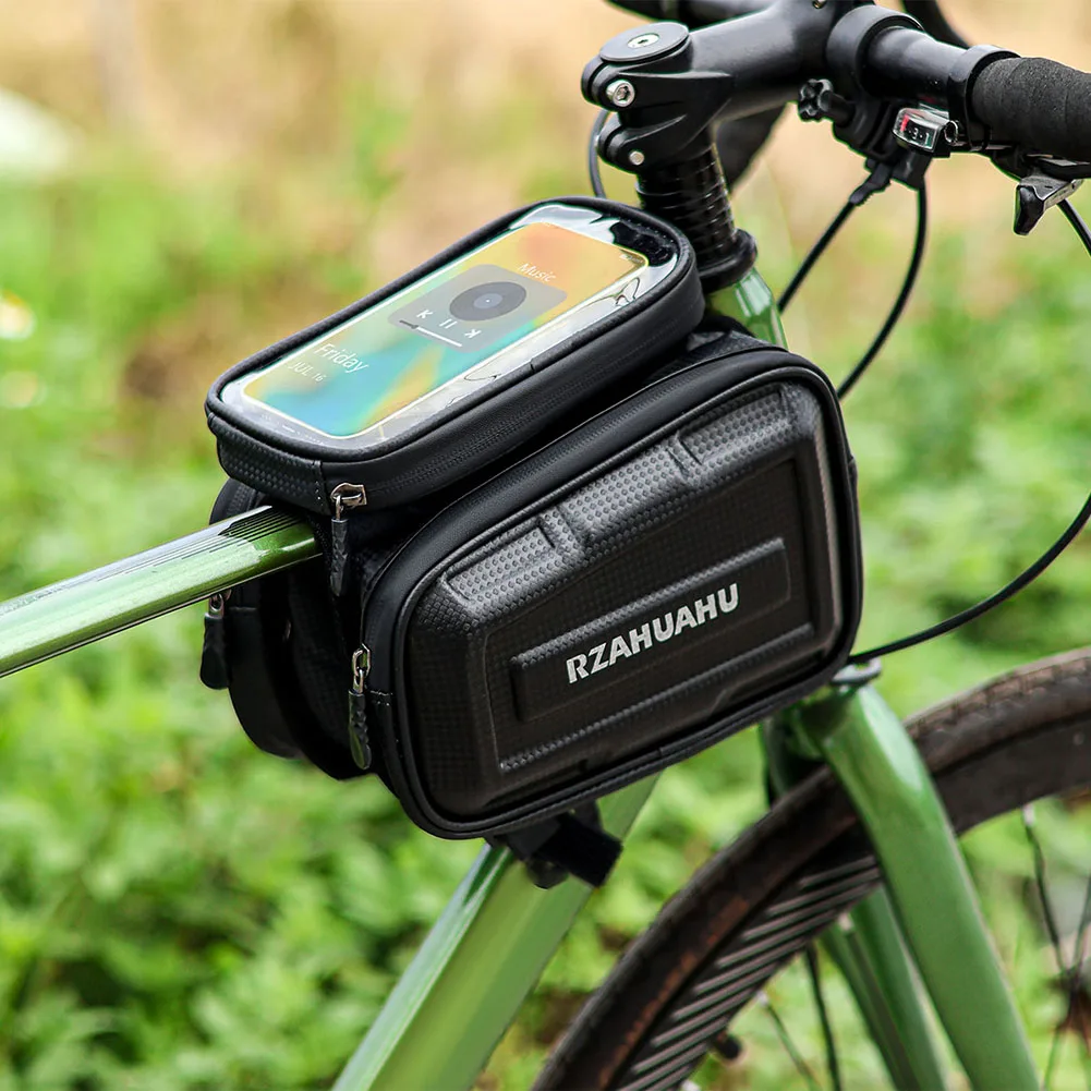 3L حقيبة الهاتف الدراجة دعم شاشة تعمل باللمس دراجة الإطار الأمامي حقيبة سعة كبيرة الدراجة الهاتف جبل حقيبة دراجة الجبلية الملحقات
