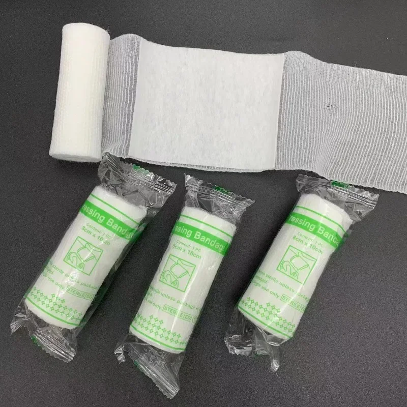 5/10/20pcs/lot 8cm X 10cm Cotton PBT Elastic Bandage Medical Supply Conforming First Aid Gauze Wound Dressing Emergency Care