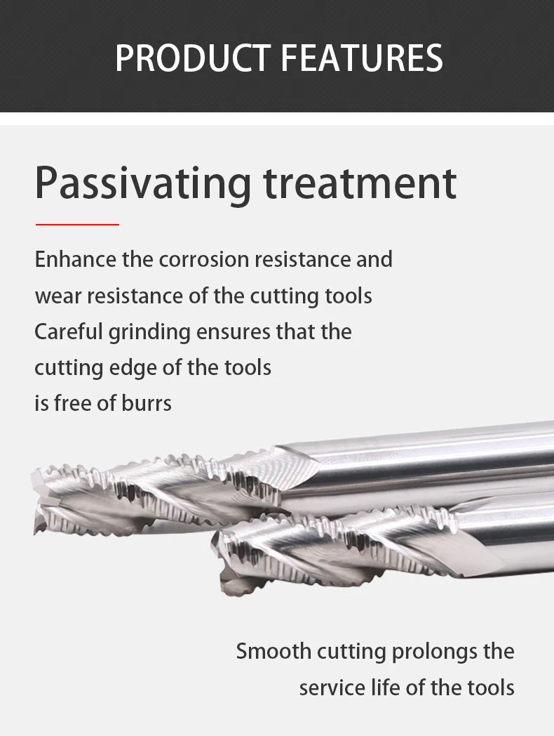 MZG Schrupfrundfräser aus Wolframkarbid, 3-4 Schneiden, HRC55, 4-16mm, für Aluminium/Stahl, CNC-Werkzeuge – Detail 4