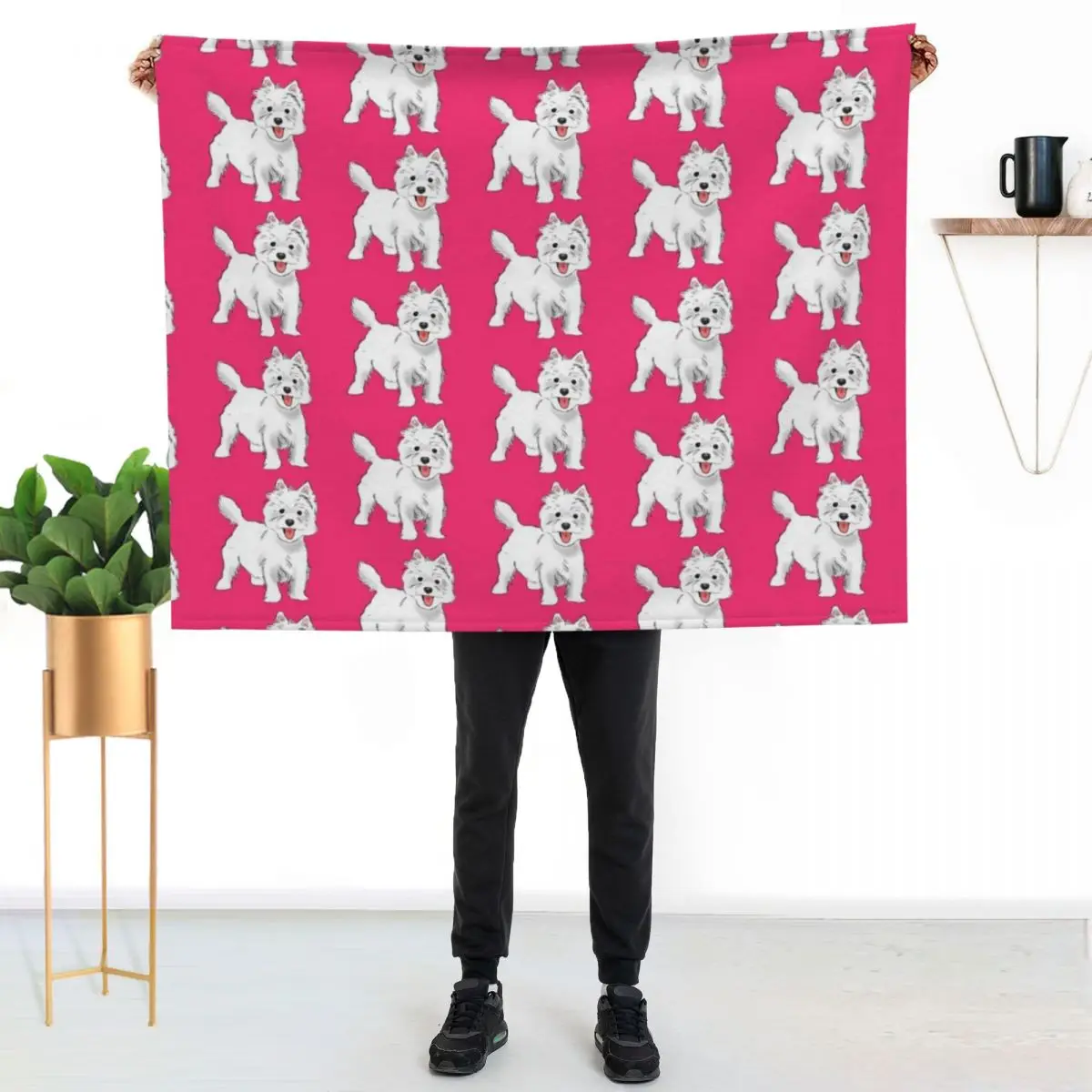 Westie, West Highland White Terrier Throw Blanket Multi-Purpose Comforter Sofa Quilt Kid'S Hair Soft Big Blankets