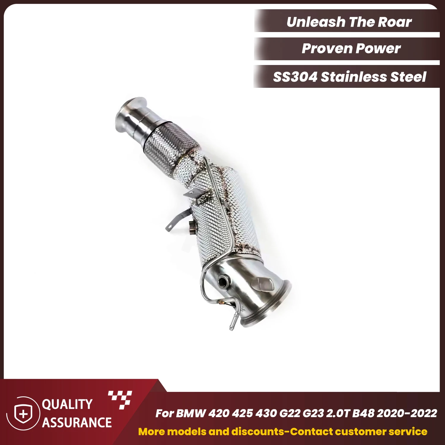 

Performance High Flow ECCF SUS304 Downpipe for BMW 420 425 430 G22 G23 2.0T B48 2020-2022