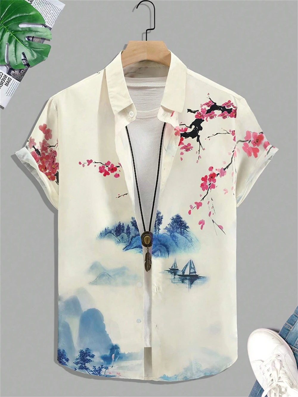 Nueva camisa hawaiana de manga corta para hombre, camisa informal a la moda para fiesta en la playa para hombre, camisa de manga corta para hombre de verano callejero para todos los días