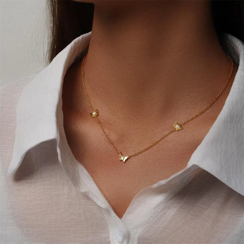 

Цепочка женская из серебра 925 пробы, с бабочкой