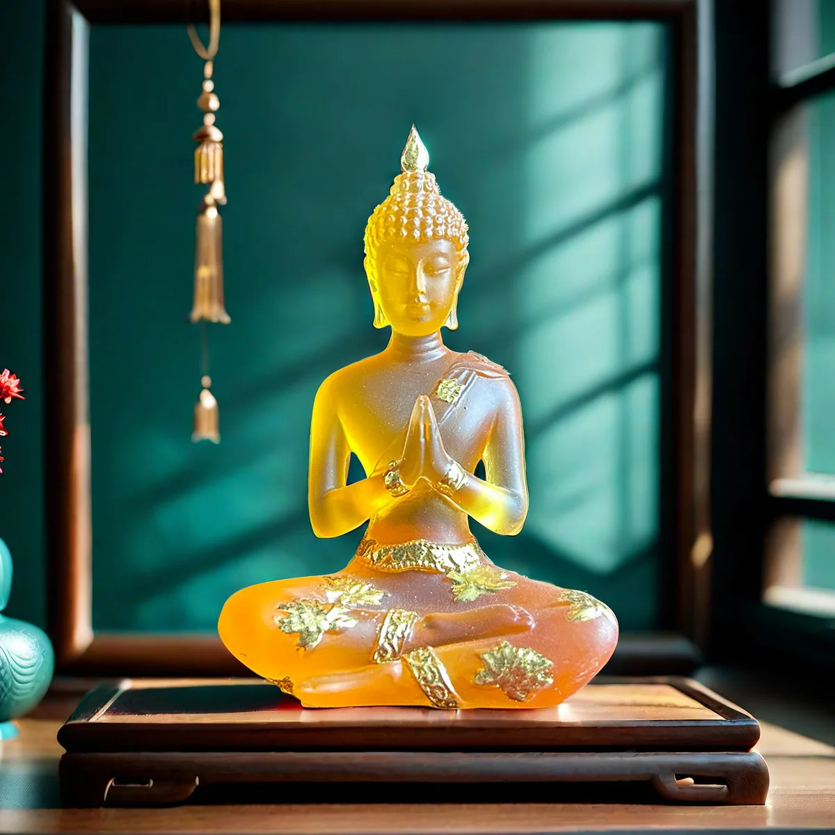 Hot Selling Thai Indian Buddha Resin Statue Water Glass Crystal Meditation Home Decor view 4