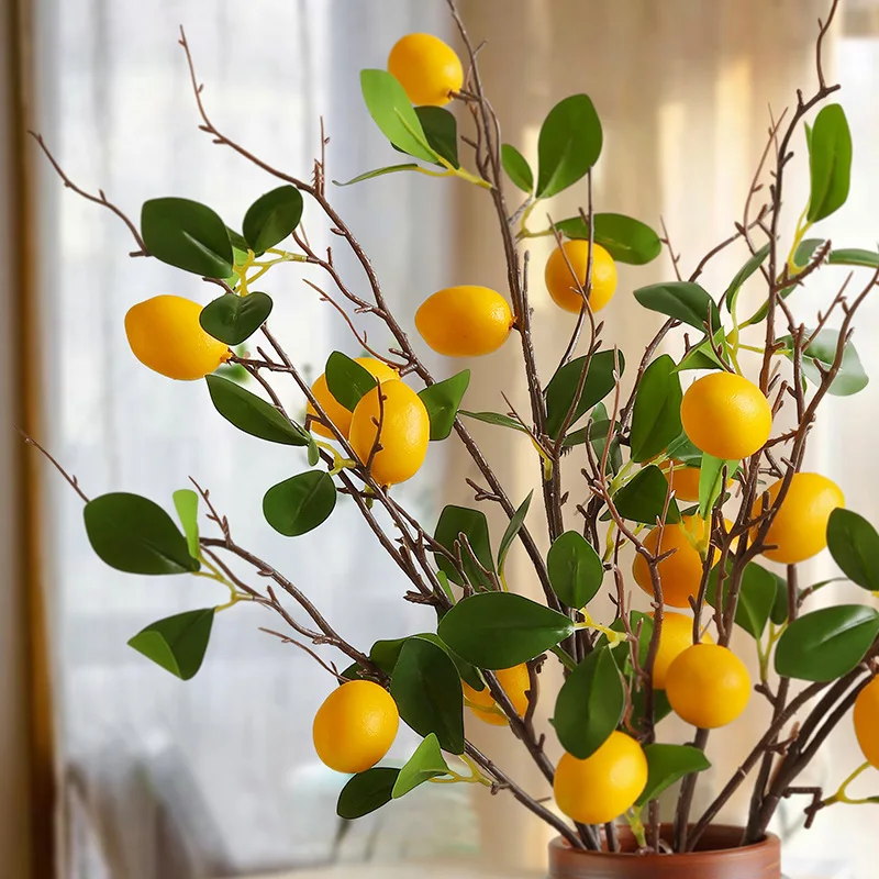 

Simulated lemon fruit branch high-grade bionic dried flower fruit living room decoration ornament dining table fake flower