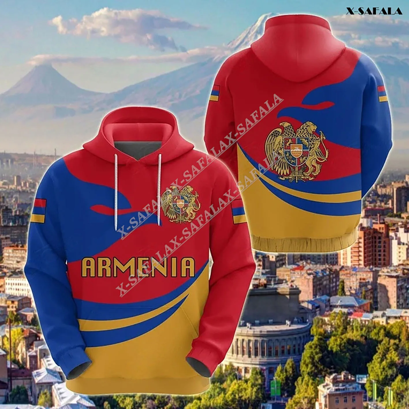 Armenia Coat Of Arms Country Flag Custom Name3D Print Zipper Hoodie Men Pullover Tracksuit Outwear Casual Coat