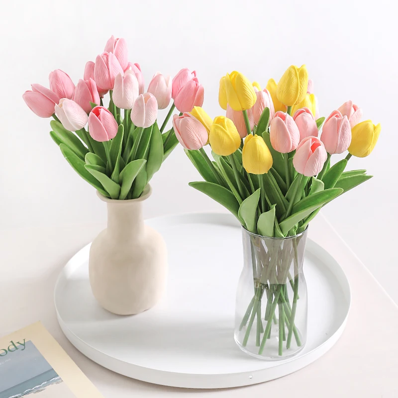 5/10 Stück 29 cm Tulpen-Kunstblumenstrauß, PE-Schaum, gefälschte Blumen für Hochzeitszeremonie, Dekoration, Outdoor, Garten, Zuhause, Raumdekoration – Detail 1