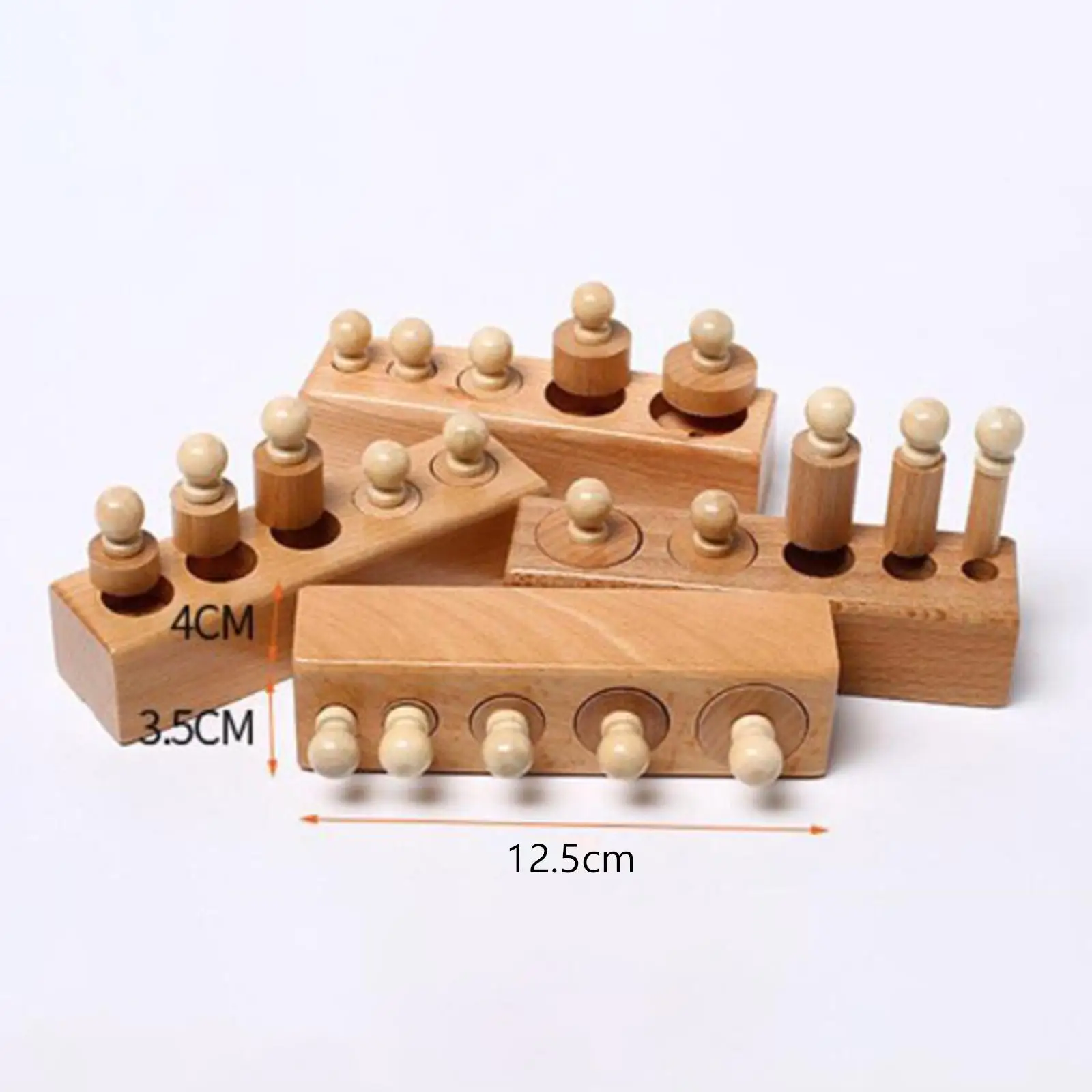 Montessori Knobbed Cylinder Socket Teaching Prop for Ages 3 4 5 Year Old