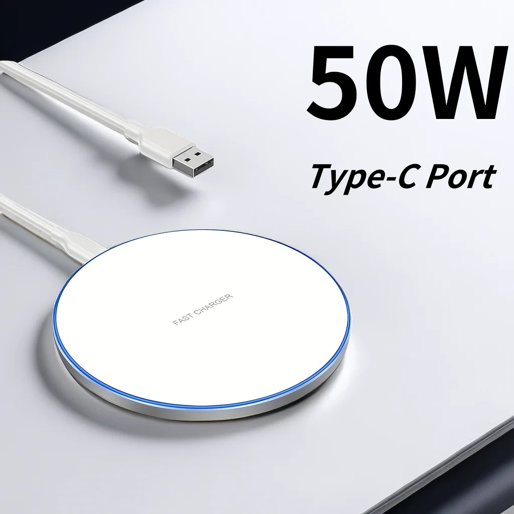 50W Fast Wireless Charger Pad for iPhone 14 13 12 11 Pro Max Samsung Galaxy S22 S21 S20 S10 S9 Xiaomi Wireless Charging Station