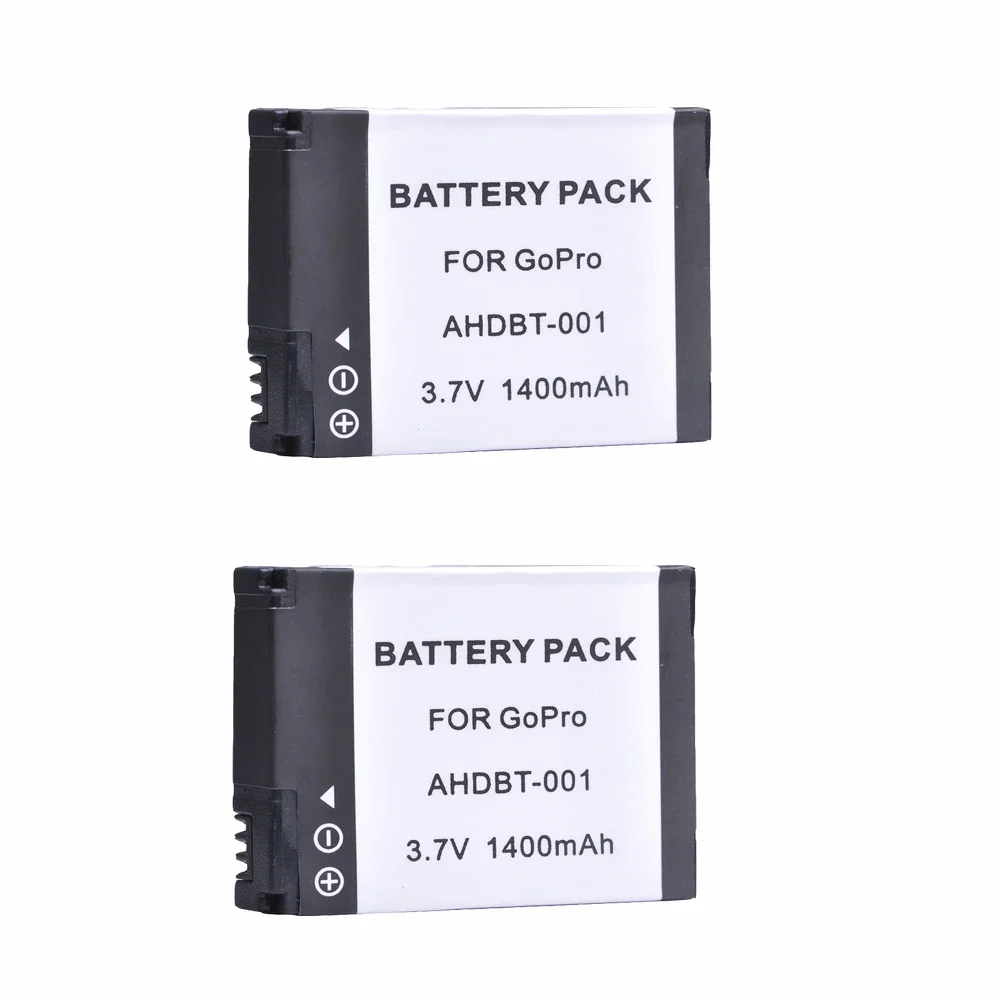 1400mAh AHDBT-001 Battery for GoPro HD Hero 1 2 Motorsports Surf Outdoor 960 1080p Edition Bateria for Go Pro Hero1 Hero2