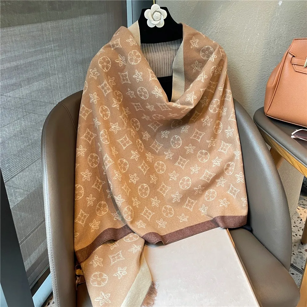 

Big-name scarf women's new winter 2024 thick warm cashmere-like scarf with high sense and multi-functional shawl dual-purpose