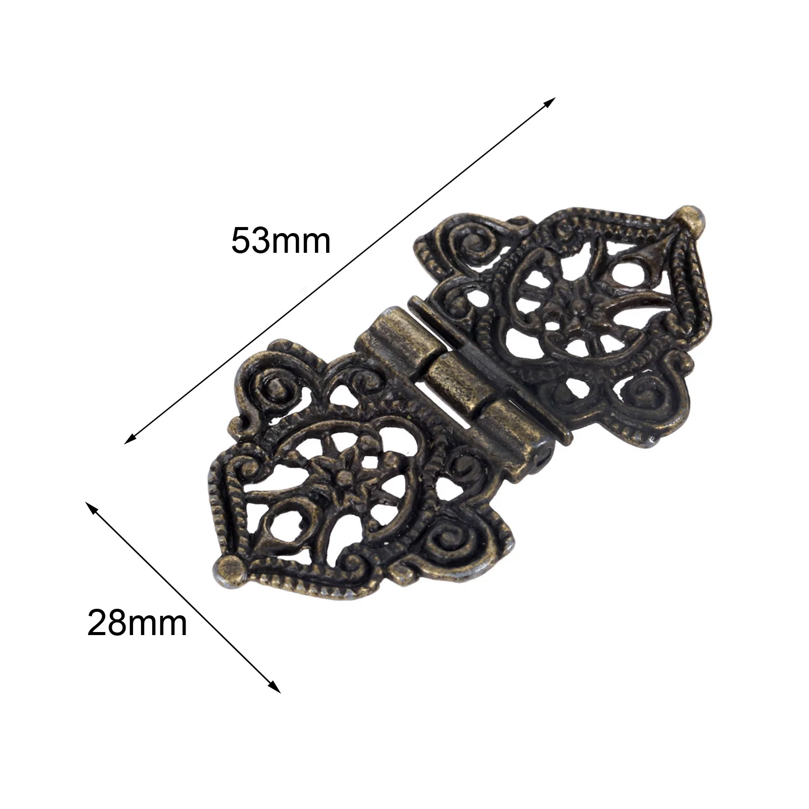 2Pcs Hinges w/screw Antique Bronze/Gold 53*28mm Lace Decor Door Cabinet Jewelry Box Drawer Cupboard Furniture Old Fashion style
