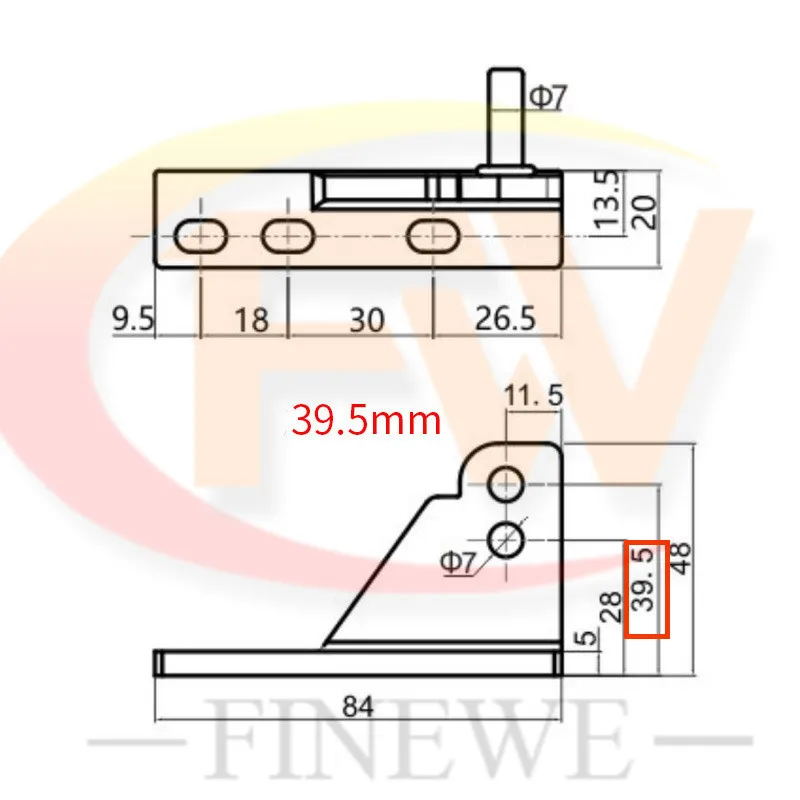 Wheelbase 39.5mm Commercial Freezer Door Hinge Kitchen Large Freezer Hinge