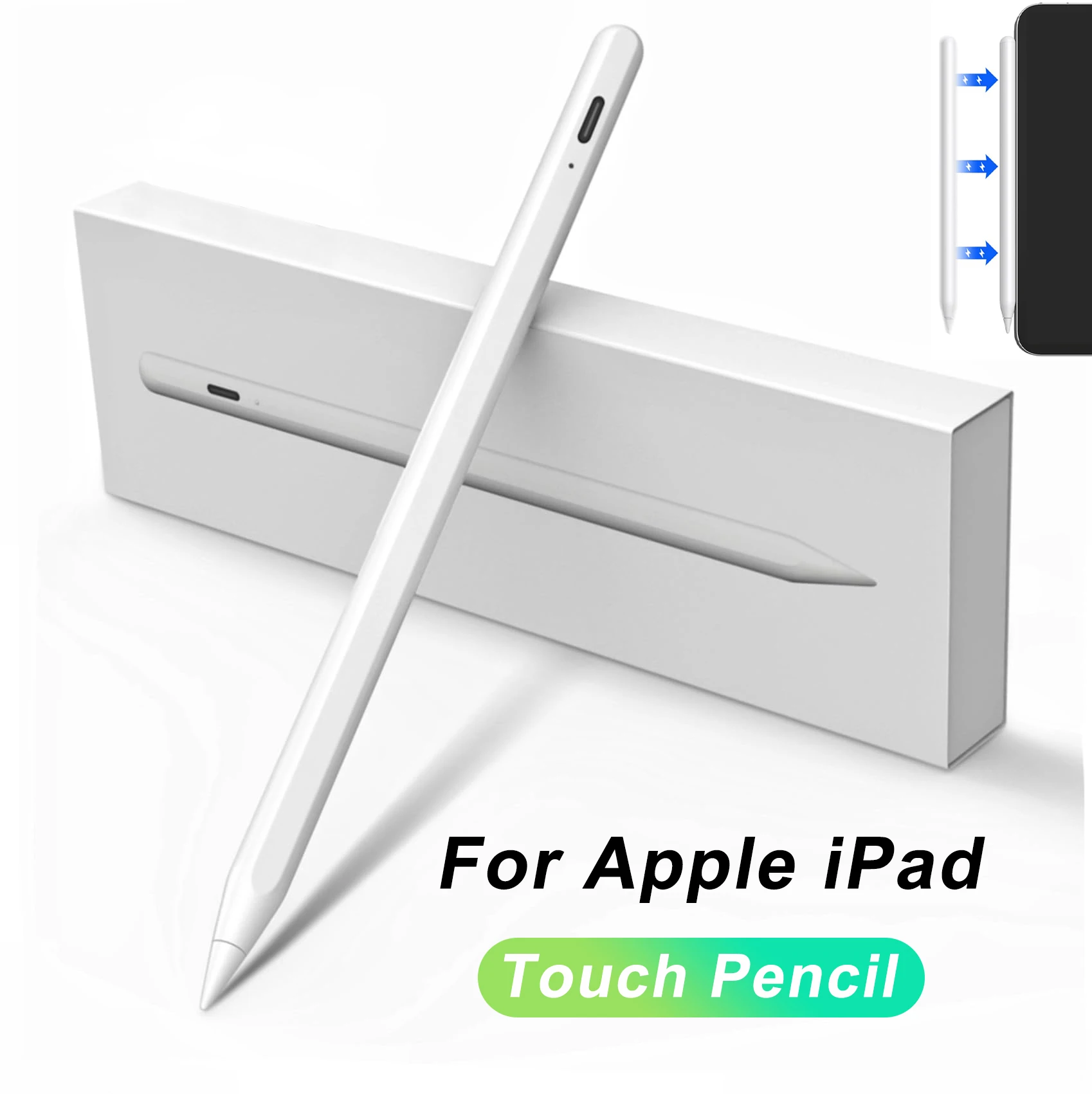 

For Apple Pencil With Anti-Accidental Touch Magnetic Fast Charging Tilt Detection Stylus Capacitive Pen For iPad 2018 and Above