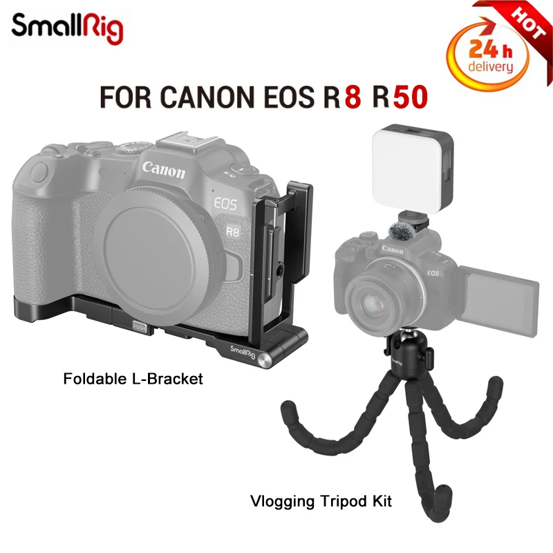 

SmallRig Foldable L-Bracket for Canon EOS R8 Vlogging Tripod Kit for Canon EOS R50 Photography Camera Accessories 4211/4213