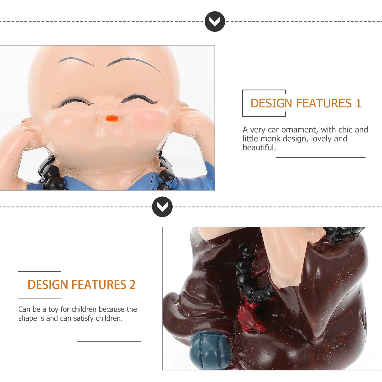 

4Pcs Car Ornament Cute Desktop Decor Cartoon Home Adornment Energetic Funny Children Gift Car Decor