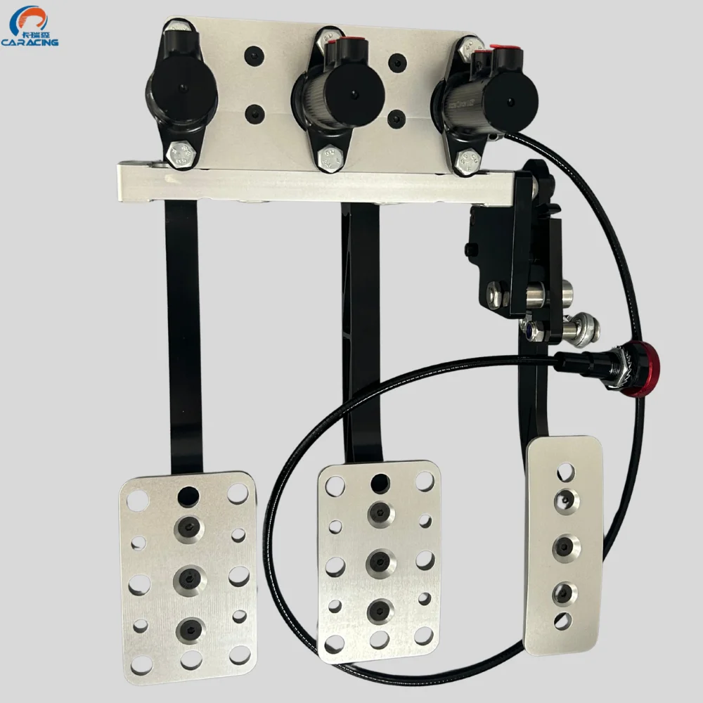 New racing suspension three-pedal gearbox assembly with balance bar and master cylinder for track rally and drift cars