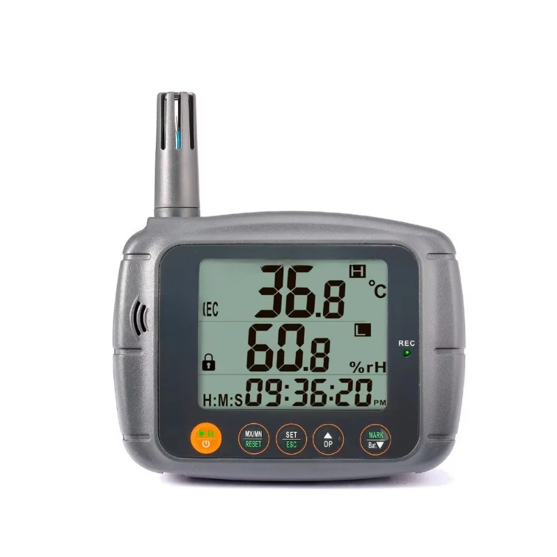

Wall mounted digital temperature and humidity data recorder monitoring recorder