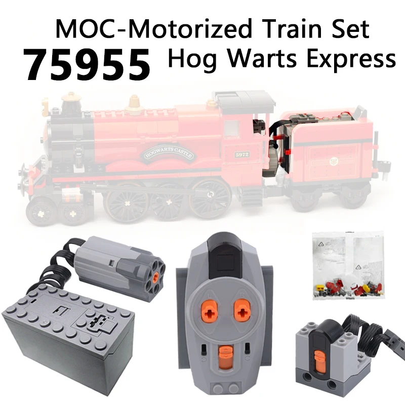 MOC Power Functions IR RC Train Motor 9V Motorized Kit fit for 75955 Magic Castle School Express Train Creative Expert Set Brick