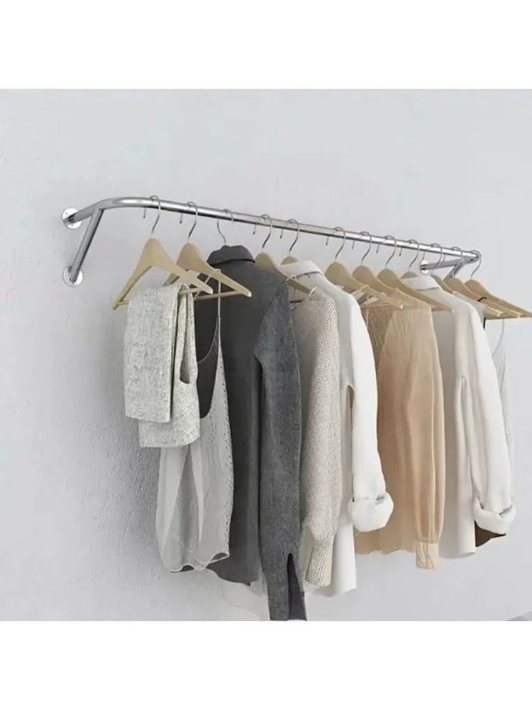 Sliver Cloth Racks Wall Hanging Golden Simple Minimalist Rustic Long Extendable Clothes Hanger Vestidores Hallway Furnitur