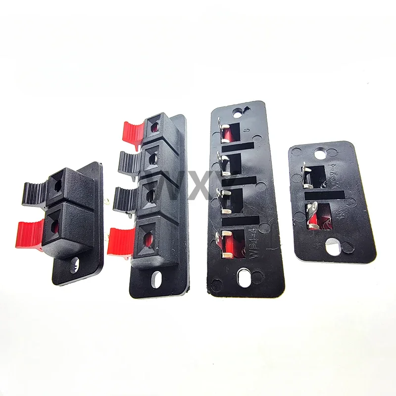 1/5 Pcs 2 Positions 4 Poles Audio Speaker Terminal Breadboard Clip Push-In Jack Spring Loaded Connector Terminal for Electronics