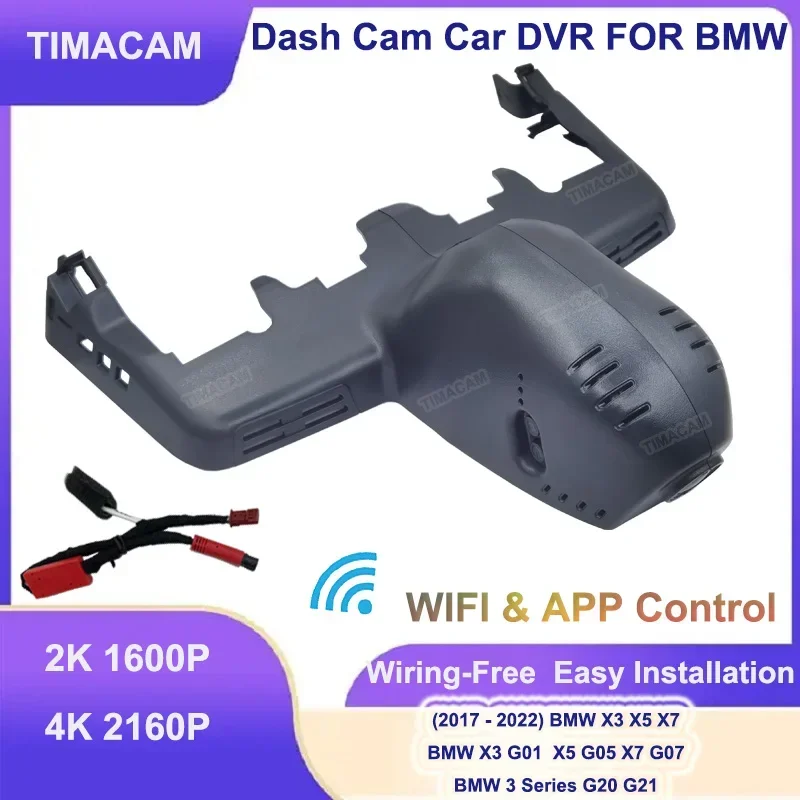 TIMACAM 2K 4K 2160P Wifi Car DVR Dash Cam Front and Rear For BMW X5 G05 X3 G01 X7 G07 3 Series G20 G21 2018 2019 2020 2021 2022