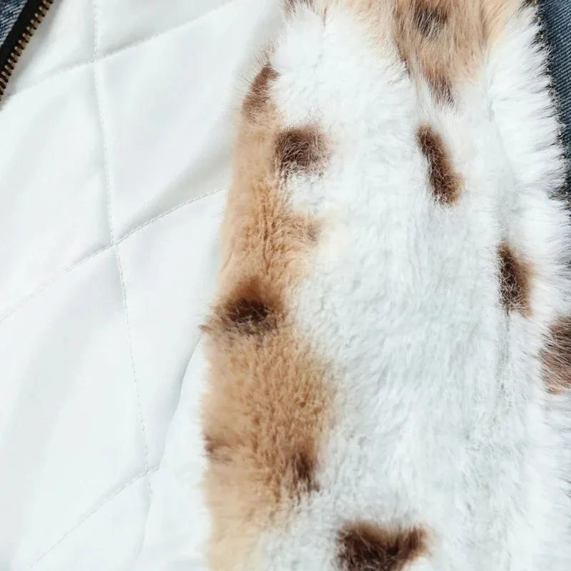 الشتاء رشاقته الدنيم الستر الرجال خمر مبطن سترات معاطف دافئة الشارع الشهير Harajuku الهيب هوب المتضخم جواكت شتوية #5