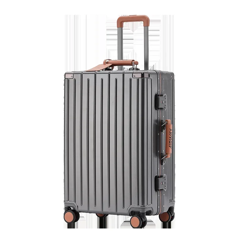 Aluminum Frame Luggage Women Boarding Bag Men Trolley Case Universal Wheel Suitcase Pc Rechargeable Suitcase 20 24 26 28 Inch