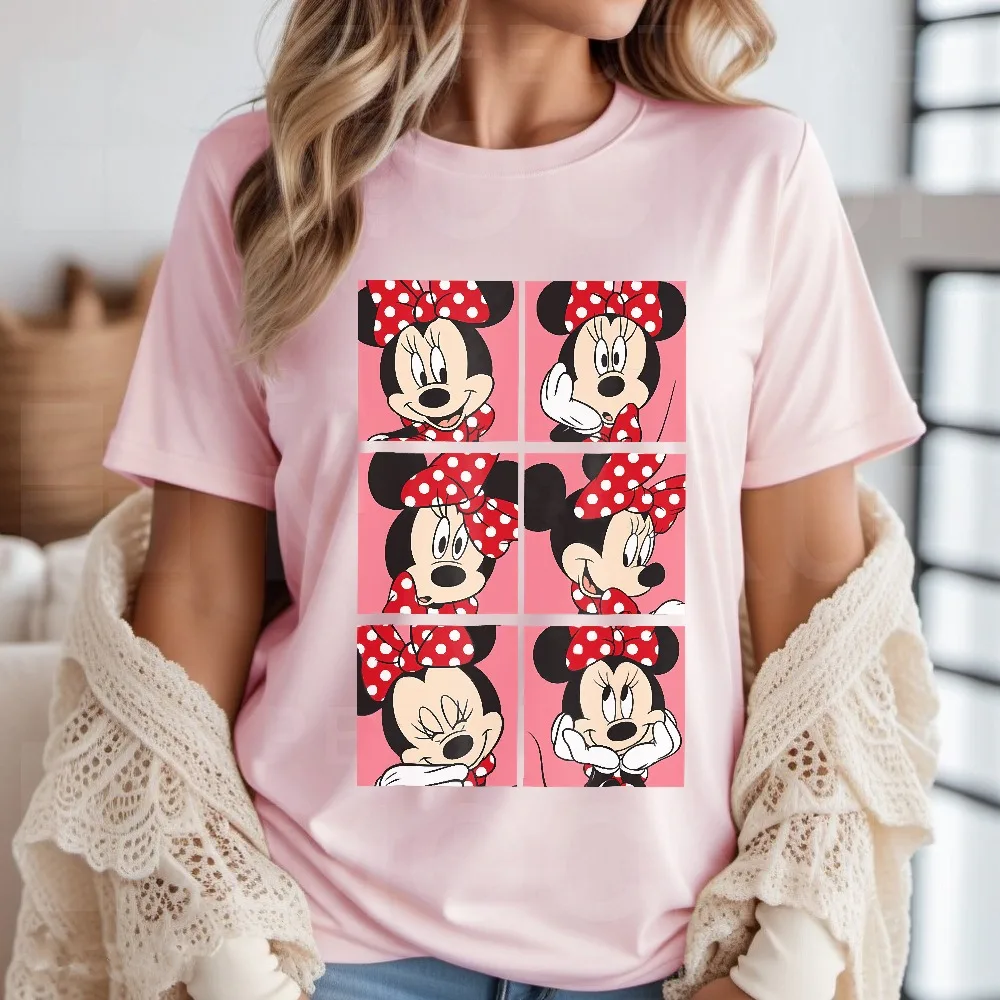T-shirt carina Disney Minnie Mouse, camicia classica di Topolino e Minnie, camicia coordinata per la famiglia Disneyland, camicia WDW Magic Kingdom