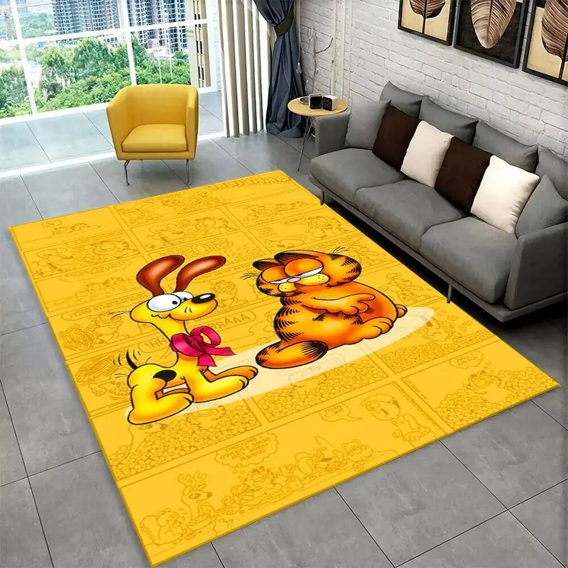 Cartoon Funny G-Garfield Cat Carpet Rug for Playroom Bedroom Living Room Sofa Home Decor,Game Area Rug Non-slip Floor Mat Fest
