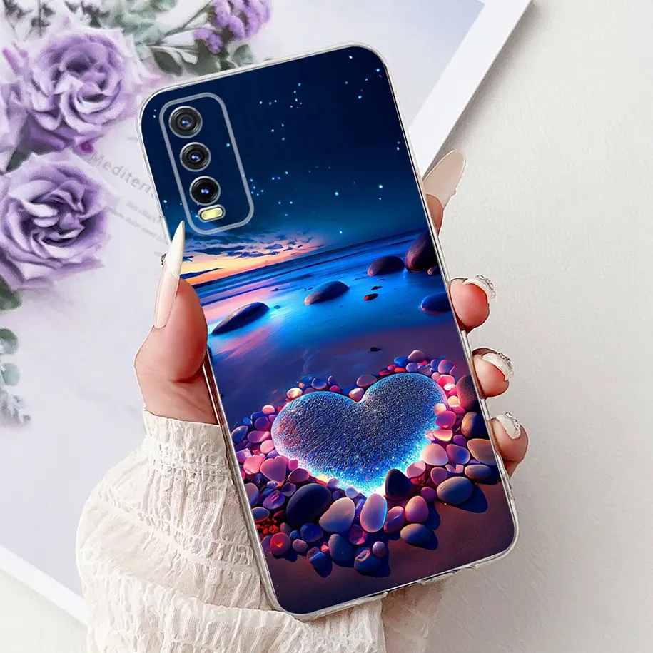 حافظة لهاتف Vivo Y20i V2027 لهاتف Vivo Y20 V2029 Y20s غطاء خلفي كرتوني على شكل نمر لطيف من السيليكون الناعم لهاتف Vivo Y11s Y12s Y12a