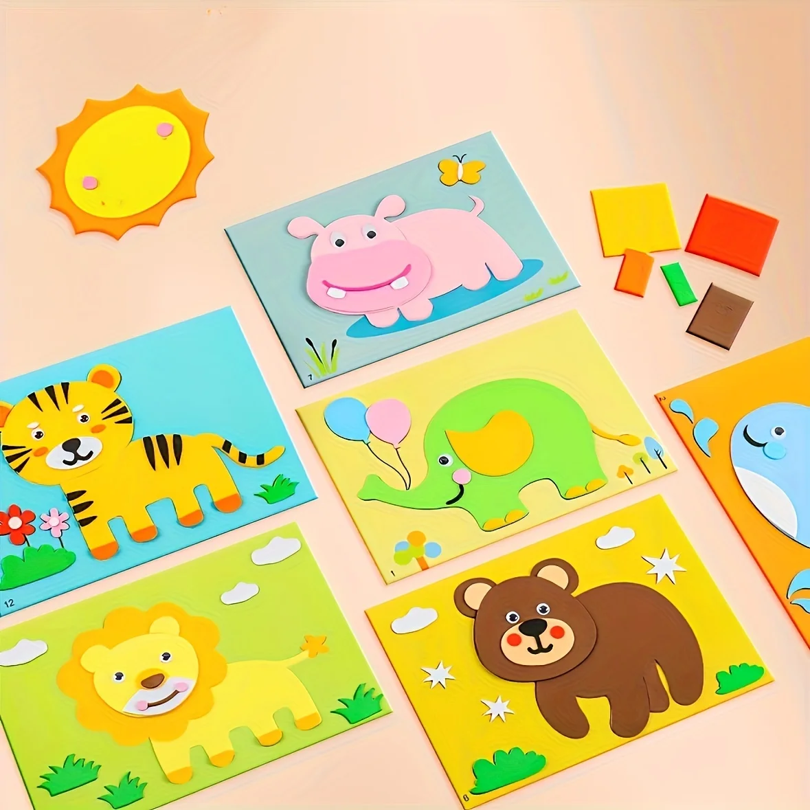 Puzzle adesivo in schiuma Eva 3D animale cartone animato fai-da-te 20 stili giocattoli educativi per l'apprendimento precoce fatti a mano per regalo per bambini