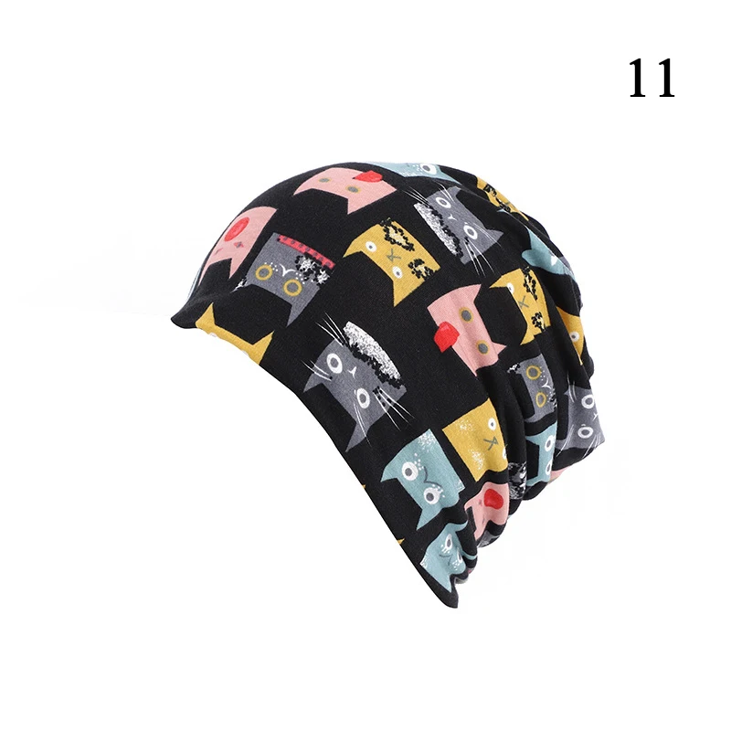 Spring Autumn Winter Bonnet Femme Slouchy Beanie Hat Floral Ski Skullies Beanies Cap Cancer Chemo Bonnet Bagyy Cap