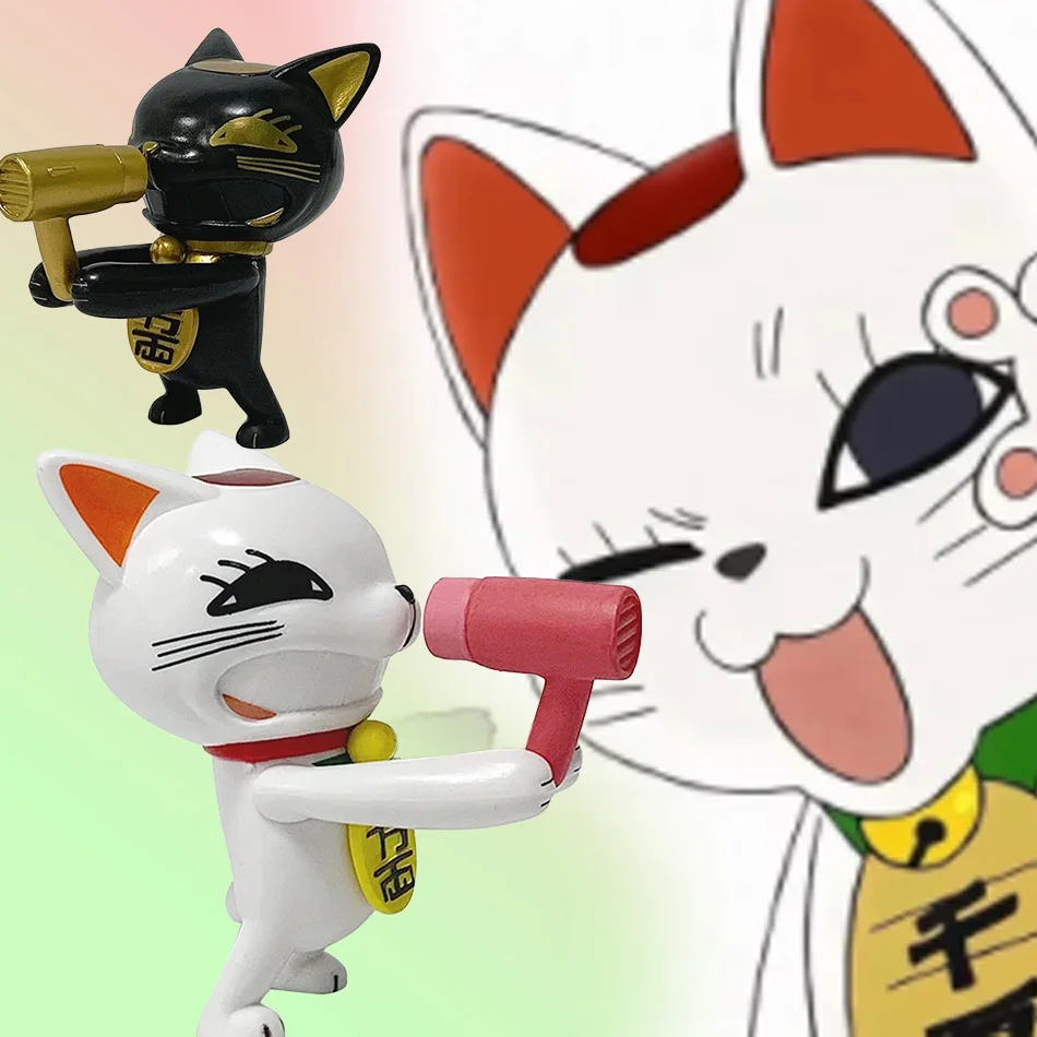 Anime dandadan figura turbo vovó o gato da sorte modelo brinquedo boneca aciton figura desktop carro ornamentos chá animal de estimação