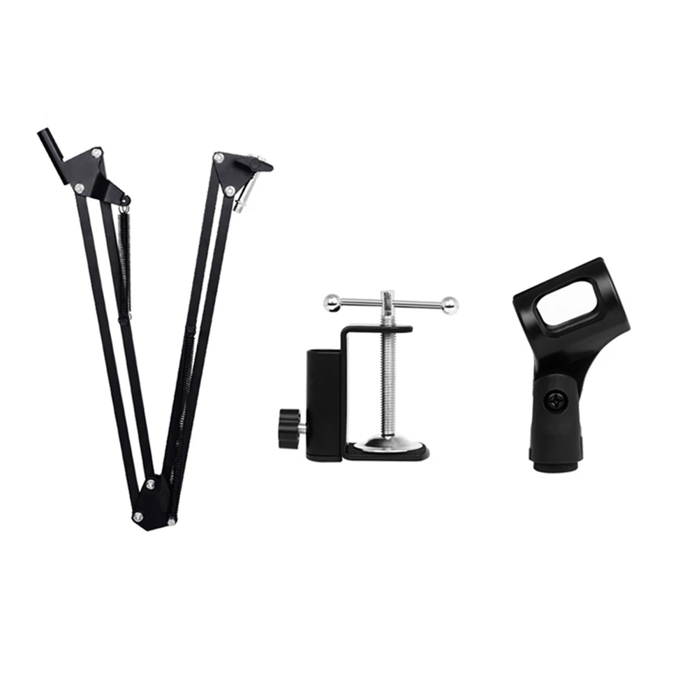 

ABMW-Boom Arm, Microphone Stand,Adjustable 360°Rotatable Microphone Sturdy Stainless Steel Mic Desk for Radio Studio, Podcast
