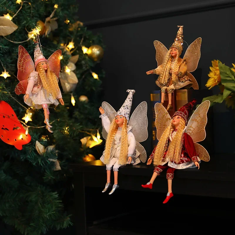 Decoraciones de árbol de Navidad para niños, muñeco de Ángel bonito, colgante de Navidad, adornos de árbol de Navidad de Año Nuevo, regalo de Navidad para niños, 1 piezas, 2024