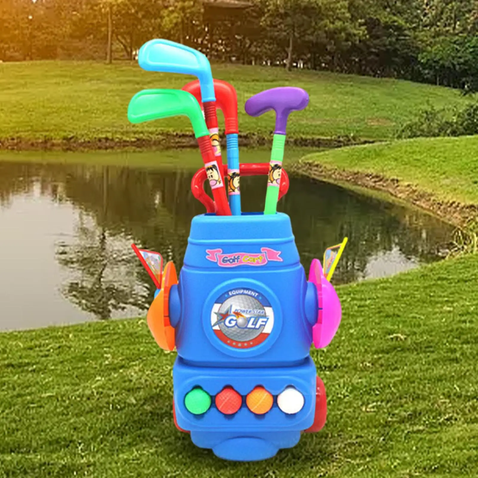 

Kids Golf Club Set Toy Garden Game Parent Child Interactive Toy Portable Home for Toddlers Boy Girl 3 4 5 6 Years Old Children