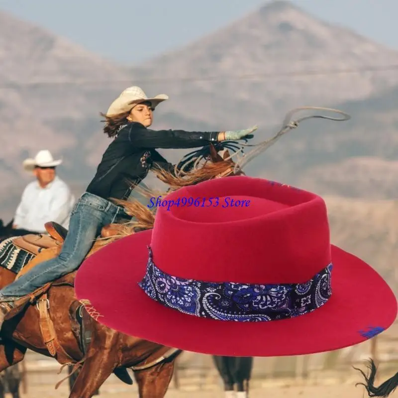 

Q0KE Винтажная шляпа-хомбург викторианской эпохи, классическая шляпа с широкими полями и плетеной лентой